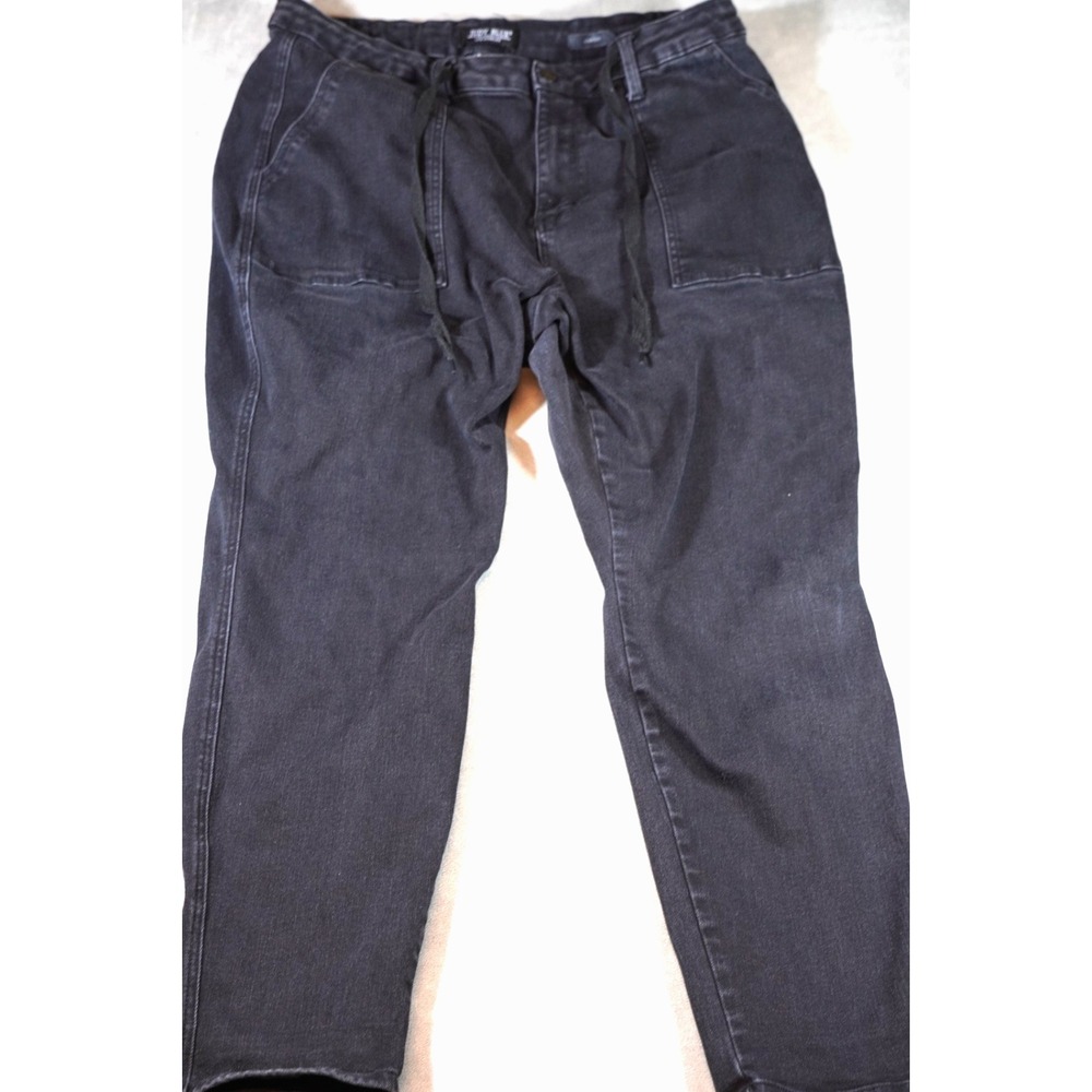 Judy Blue Jeans Womens 20W Black Jogger Drawstring High Waist Stretch Denim